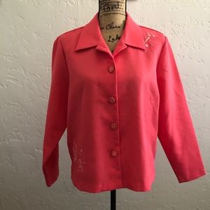 Elizabeth Williams size 16P coral blouse